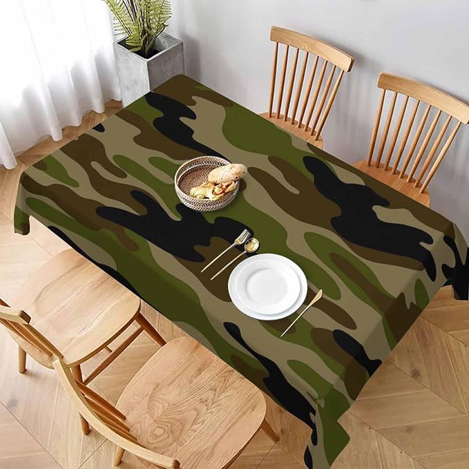 Navy Table Cover 52x70 Classic Army Green Solider Print Brown Black Olive Table - Image 3