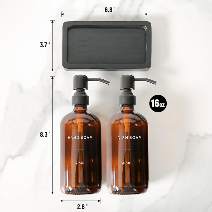 Amber Soap Dispenser Set, Soap Dispenser - Image 7