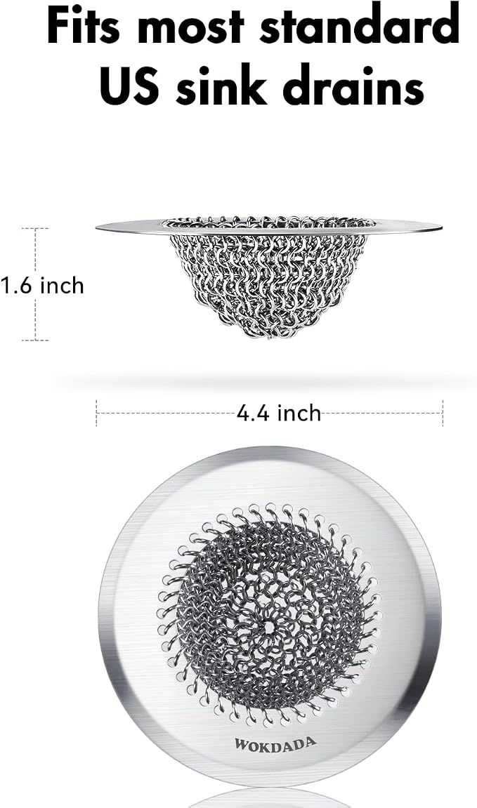 Revolutionary Kitchen Sink Drain Strainer/Patented Reversible Chain Mesh - Image 8