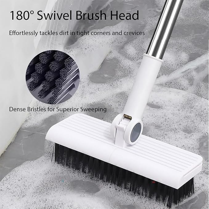 Upgrade Broom with Dustpan Combo Set，Long Handle Self-Cleaning Dust Pan and - Image 5