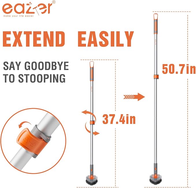 Eazer 4-in-1 Long-Handled Tub Scrubber-Versatile Bathroom Cleaning Brush - Image 5