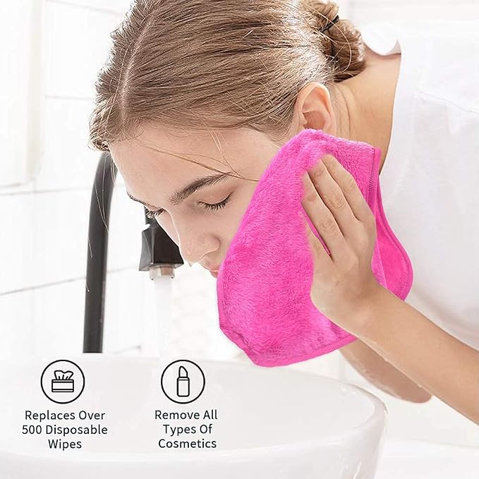 UWEME Makeup Remover Cloths 4 Count: Microfiber Reusable Fast Drying Washcloth - Image 5