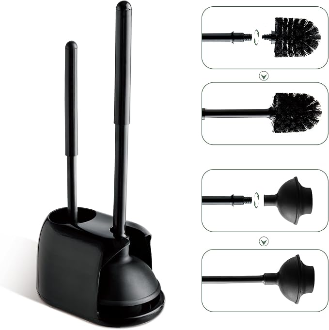 Eyliden Toilet Plunger and Brush, 2 in 1 Toilet Bowl Brush Plunger Set - Image 7