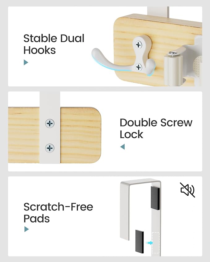 HULISEN Broom Holder Door Mount, Over the Door Broom and Mop Holder - Image 5
