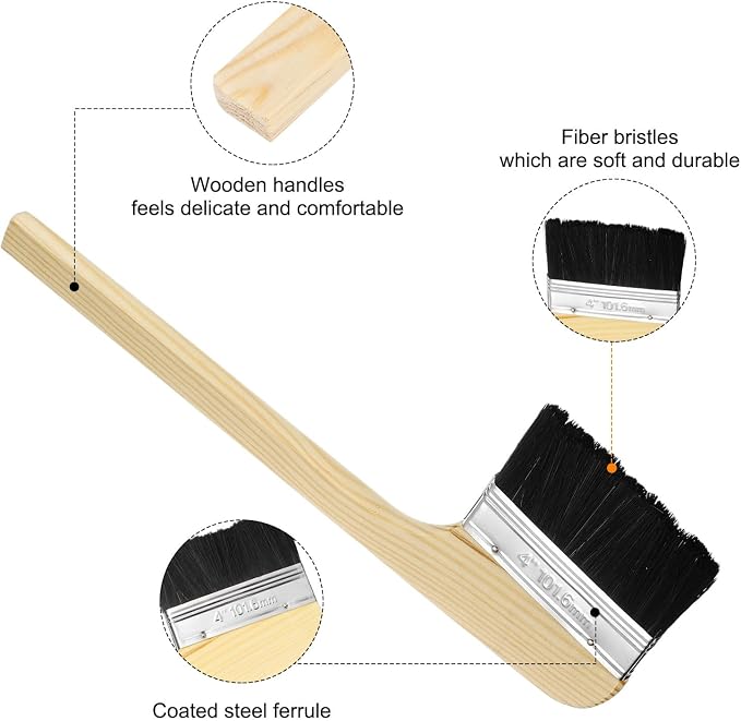 HARFINGTON Paint Brush 3Pcs 4" Brush Width Reusable Variety Angled Bend Brushes - Image 4