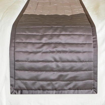 The HomeCentric King/Queen/Twin Purple Luxury CA King 86"x18" Bed Runner with Two Pillow Cover, Patchwork, Quilted, Striped Bed Scarf on Satin Fabric - Plum Radiance