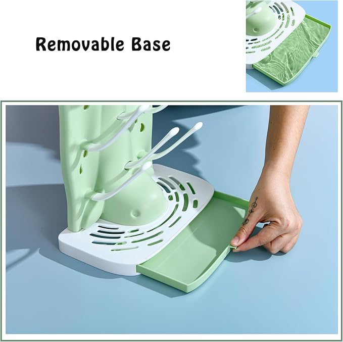 PandaEar Baby Bottle Drying Rack, Countertop Vertical Rack Detachable Travel - Image 5