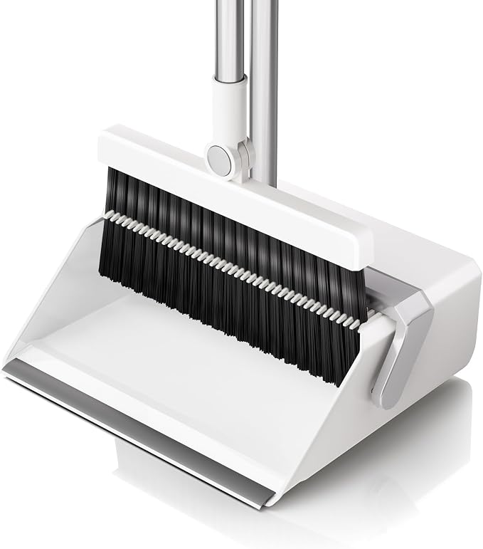 Broom with Dustpan Combo Set, UOEOS One-Sweep Clean, Pet Hair Removal Broom by uoeos