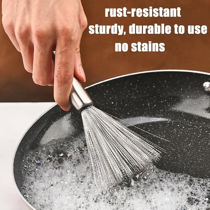 Stainless Steel Cleaning Brush Set, cookware Cleaning Brush, Pot Brush - Image 6