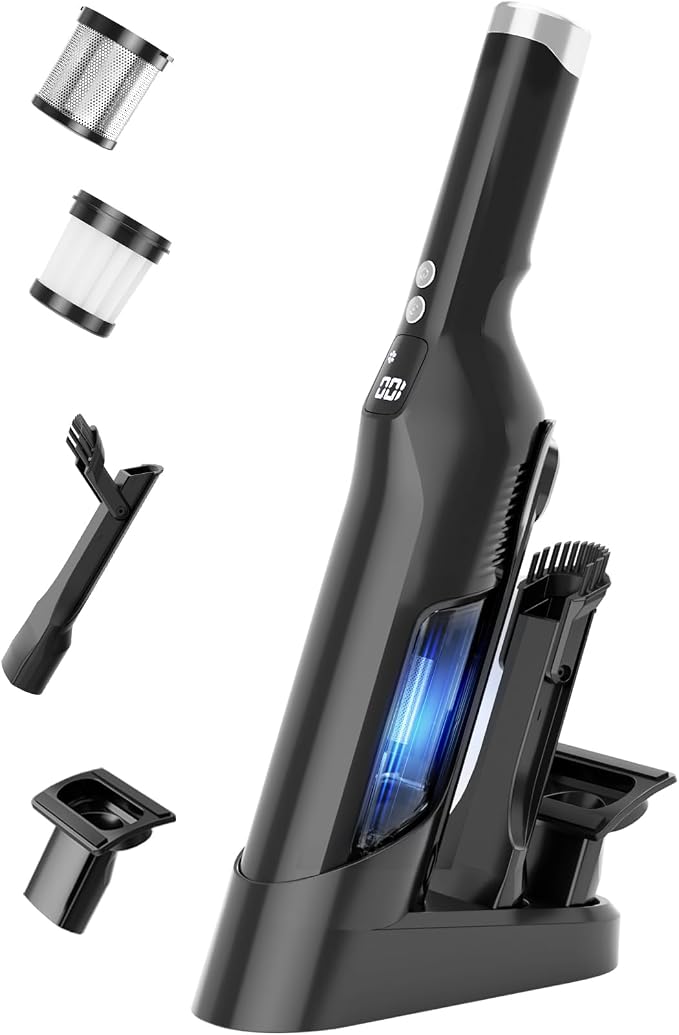 Cordless Handheld Vacuum, 24Kpa Strong Suction Car Vacuum by Sweepcent