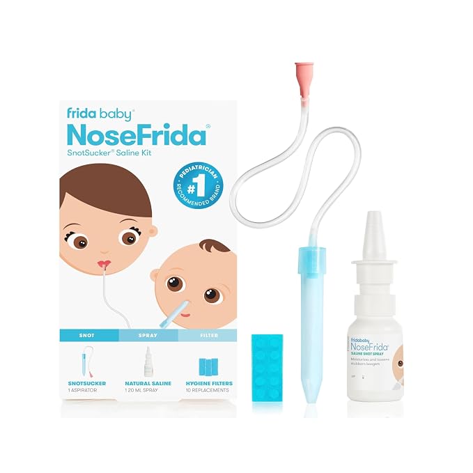 Frida Baby Saline Kit, Cold & Flu 12 pc Set Includes NoseFrida Nasal Aspirator by Frida