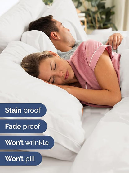 Extra Deep Pocket Split King Sheets - 5 Piece Breathable Cooling Bed Sheets - Hotel Luxury Sheet Set - Soft, Wrinkle Free & Comfy - Easily Fits Extra Deep Mattresses - Deep Pocket Antique White Sheets