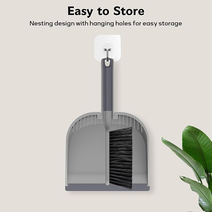 SetSail Small Dustpan and Brush Set, Nesting Snap-On Handheld Broom and Dust Pan - Image 6