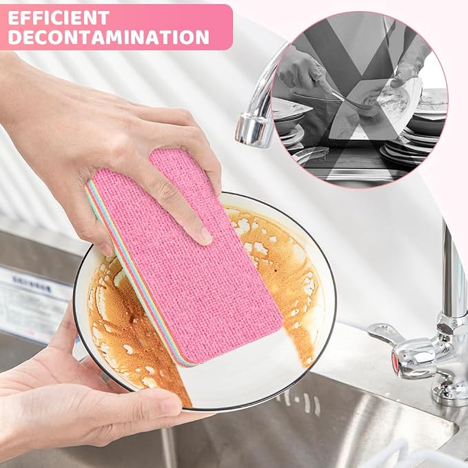 12 Layer Microfiber Sponge Block, Non-Scratch Microfiber sponges Kitchen Dish - Image 8