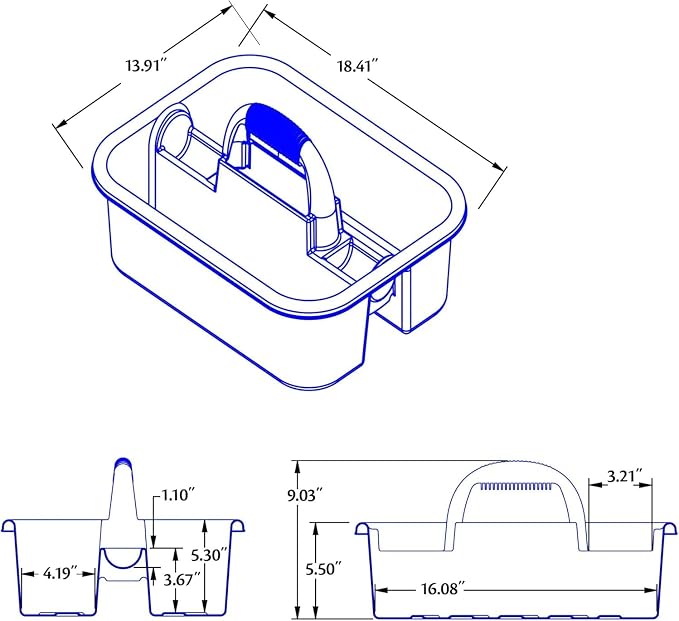 Akro-Mils 09185 Plastic Tote Tool & Supply Cleaning Caddy - Image 5
