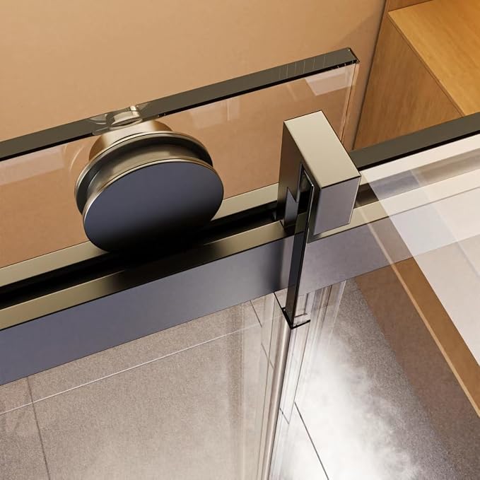 56-60" W x 76" H Frameless Single Sliding Glass Shower Doors Soft-Close - Image 4