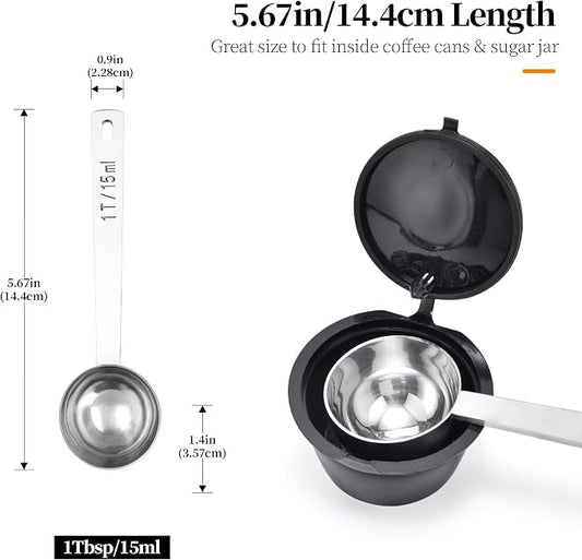 Long Handle Coffee Scoop: 18/8 Stainless Steel 5.64 Inch 1 Tablespoon Metal - Image 2