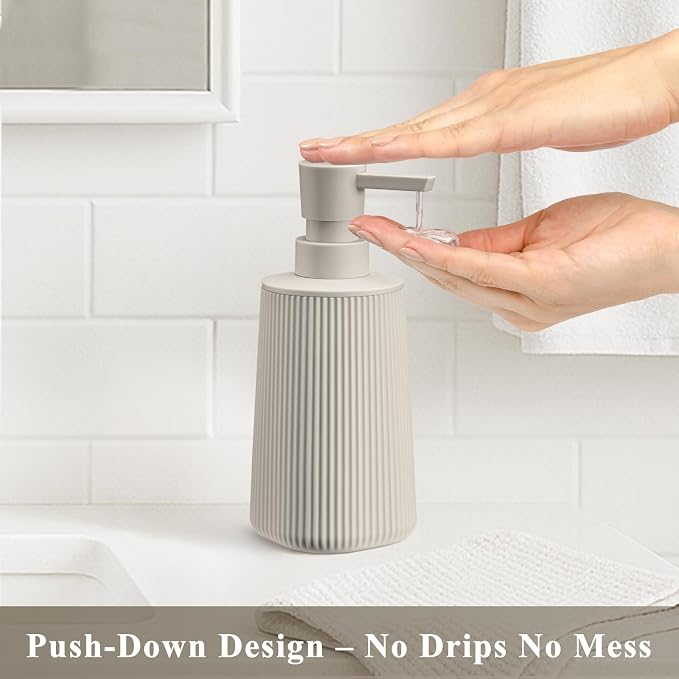 Beige 2 Pack Hand Soap Dispensers - Image 2