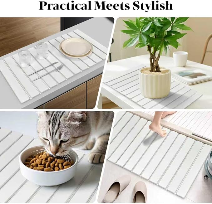 Large Stone Dish Drying Mats for Kitchen Counter, Fast Drying Collapsible Dish - Image 7