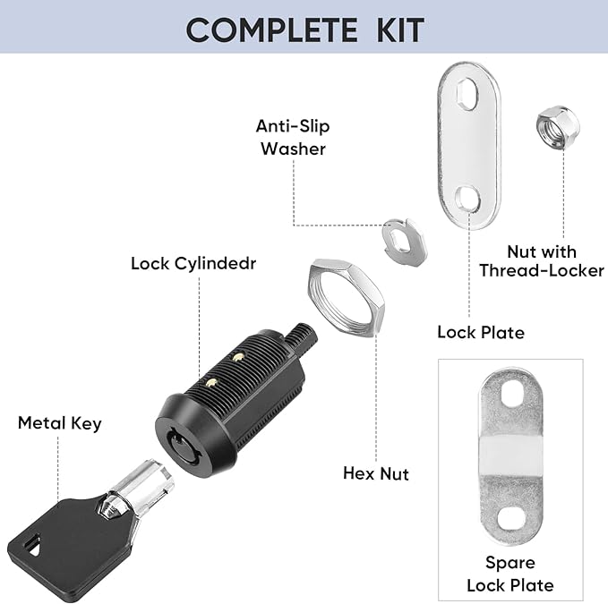 PTEROMY 12 Pack Cabinet Lock - Image 5
