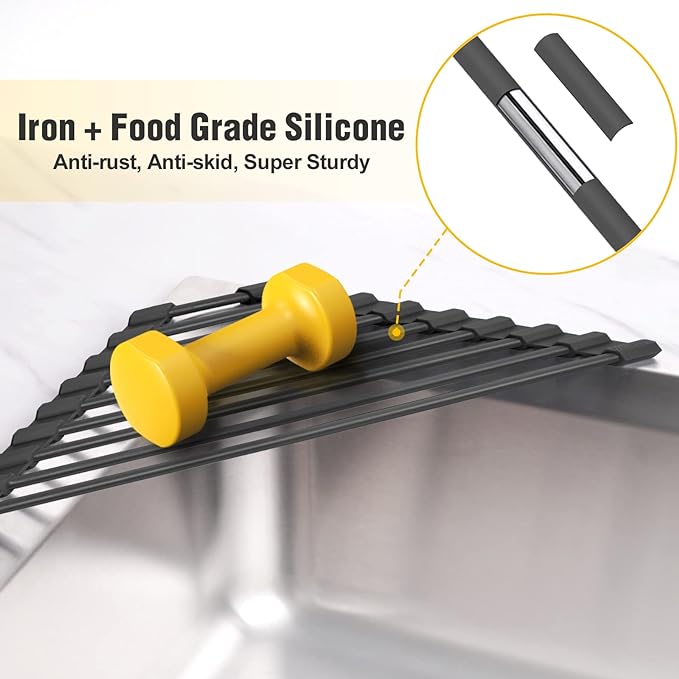 Tomorotec Small Triangle Roll-Up Dish Drying Rack - Image 3