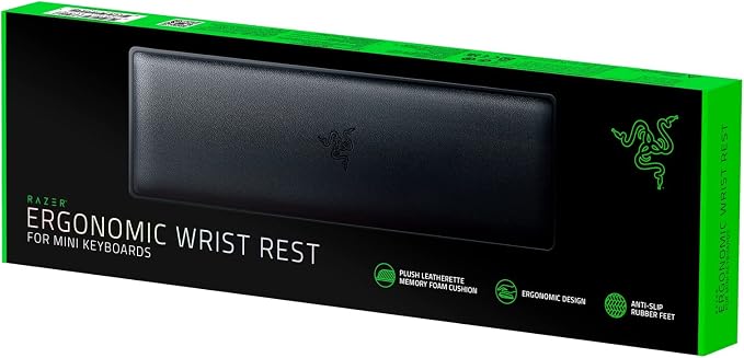 Razer Ergonomic Wrist Rest for Mini Keyboards: Plush Leatherette Memory Foam by Razer