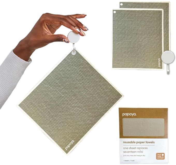Papaya Reusable Paper Towels, Premium Swedish Dishcloths by Papaya