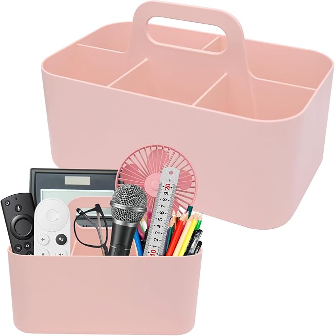 Plastic Portable Caddy with Handle, 5 Grid Small Caddies Storage Basket by Unknown