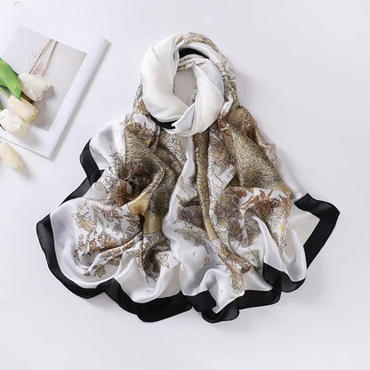 Fashion Scarves Scarf 100% Silk Feeling Scarf Silk Like Scarves Long Lightweight Sunscreen Shawls for Women