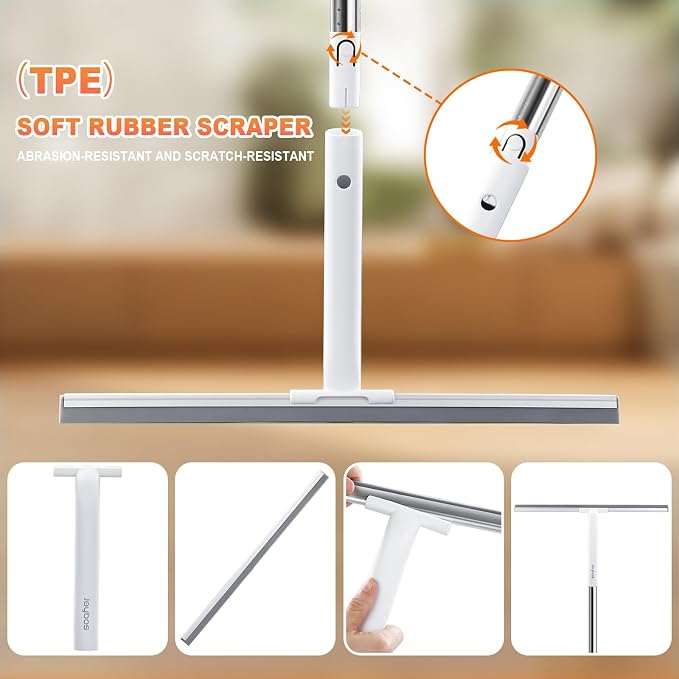 JOYBOS Rubber Floor Squeegee for Smooth Surface Concrete Floor, Tile Floor - Image 4