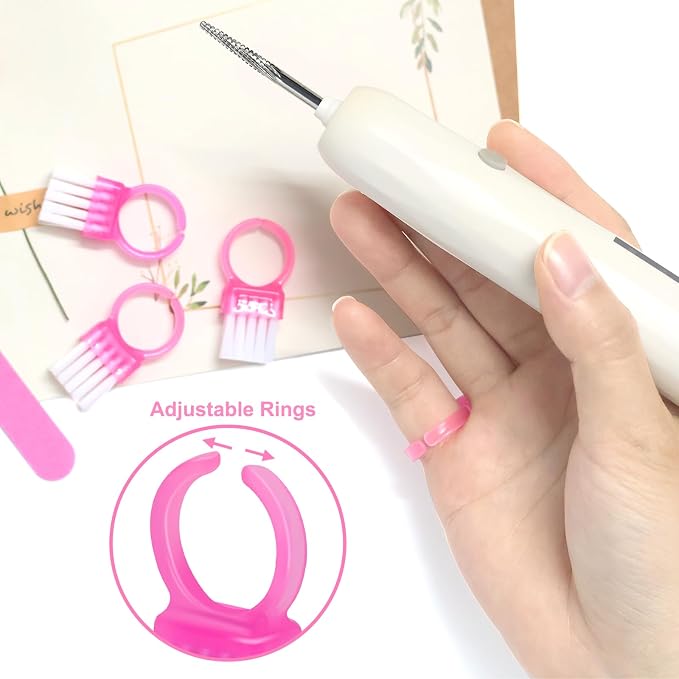 Nail Brush Rings SHEERBLISS Mini Nail Brushes 20pcs Hand Fingernail Brush - Image 3