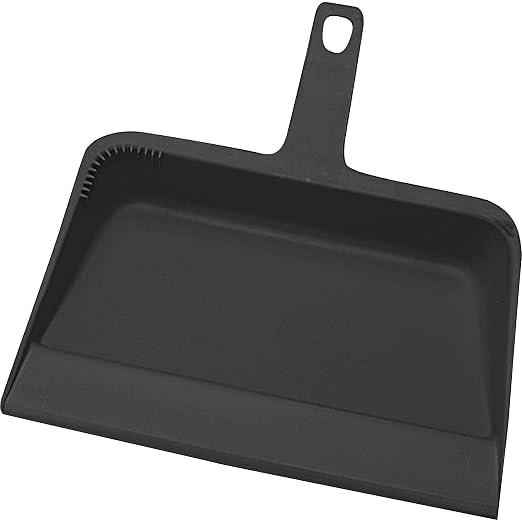 Genuine Joe GJO02406 Heavy-Duty Black Plastic Dust Pan - Image 2