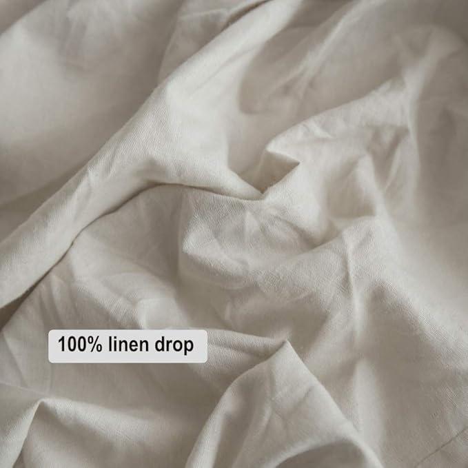 Simple&Opulence Belgian Linen Bed Skirt with Classic 14 inch Tailored Drop Dust Ruffle, Easy Fit Breathable Premium Natural Flax- Pleated Grey, King