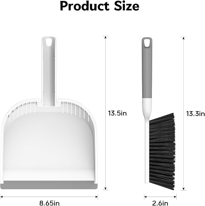 SetSail Small Dustpan and Brush Set, Nesting Snap-On Handheld Broom and Dust Pan - Image 2