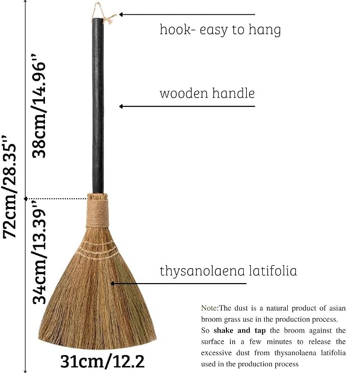 Natural Whisk Sweeping Black Handle Broom - Image 2