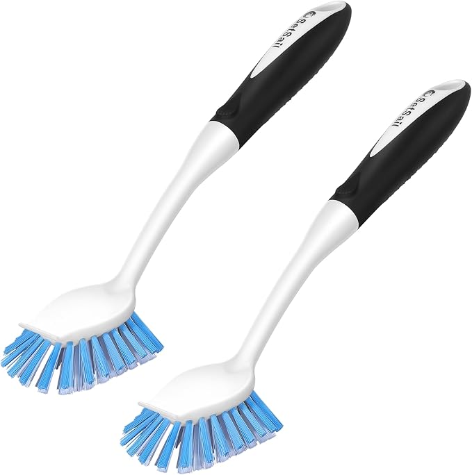 SetSail Dish Brush with Handle, 2 Pack Stiff Bristles Dish Scrubber with by SetSail