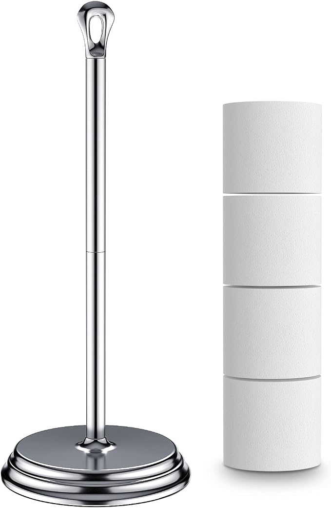 Toilet Paper Holder with Rustproof, Metal Free Standing Toilet Paper Stand by Kasunto
