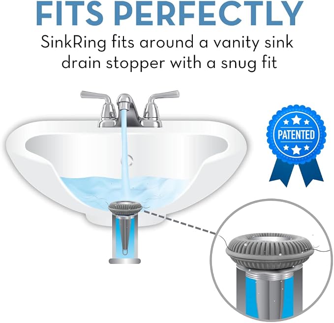 Bathroom Sink Hair Catcher for Pop-Up Drain – SinkRing 1.57" Precision Strainer - Image 2