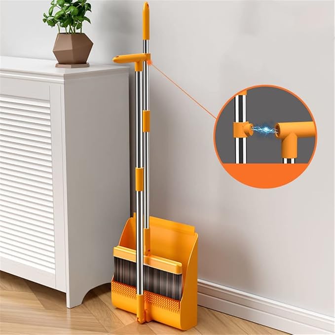 Household Broom Folding Dustpan Floor Squeegee Brush Hair Dust Home Cleaning - Image 2