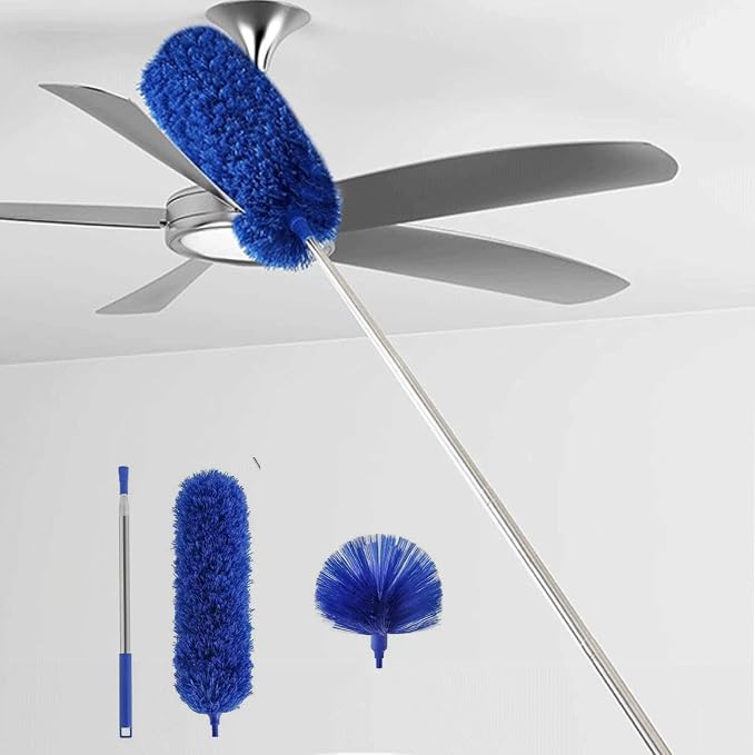 Cobweb Duster with Extension Pole, Ceiling Cob Web Cleaner Kit with 2 Duster by Phonecasewithkickstand