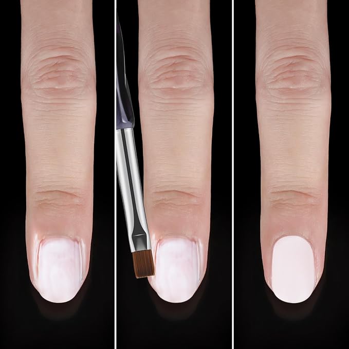 Nail Art Clean Up Brushes, Flat/Oval/Fine Angled Gel Nail Brushes - Image 3