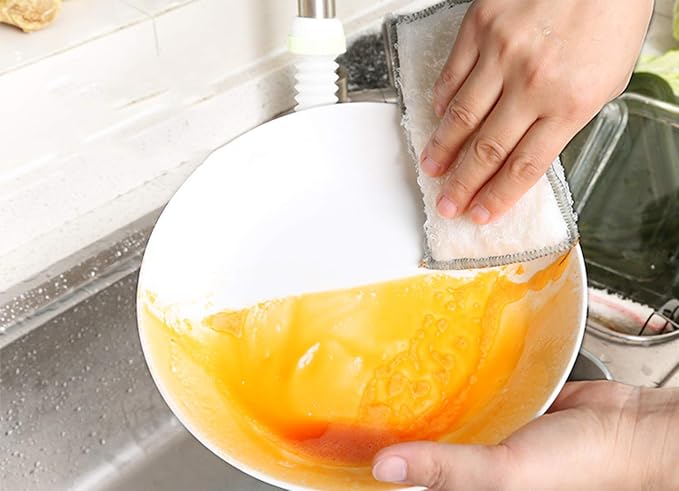 JEBBLAS Bamboo Natural Absorbent Sponges Kitchen Cleaning Sponges Reusable Dish - Image 9