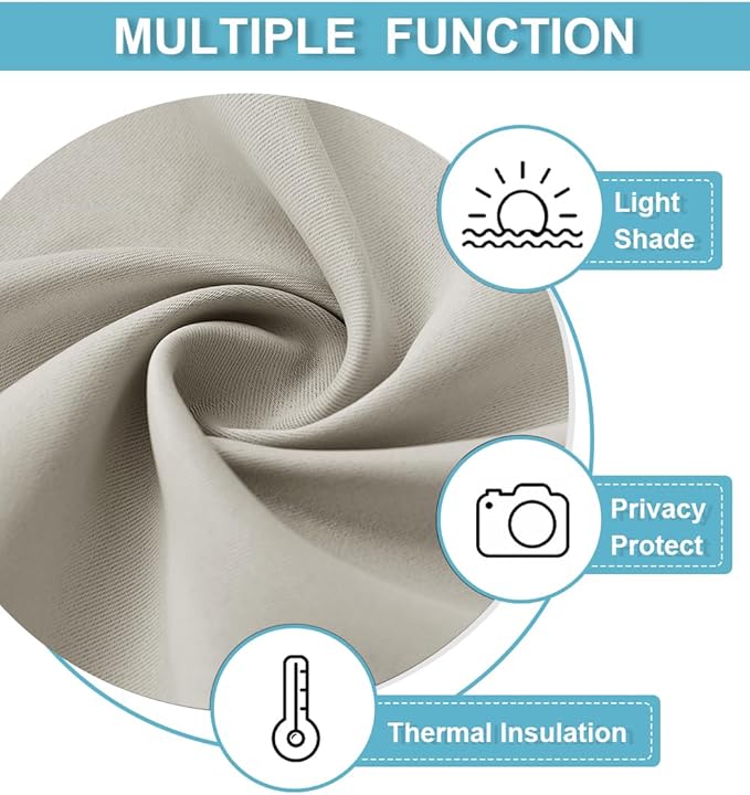 RYB HOME Blackout Short Cafe Curtains, Privacy Light Block Small Window Curtains - Image 5
