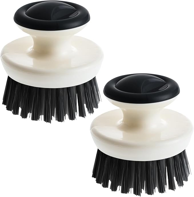 Dish Scrub Brush, Ergonomic Grip Palm Brush, Kitchen Scrub Brushes by MUUBOOX