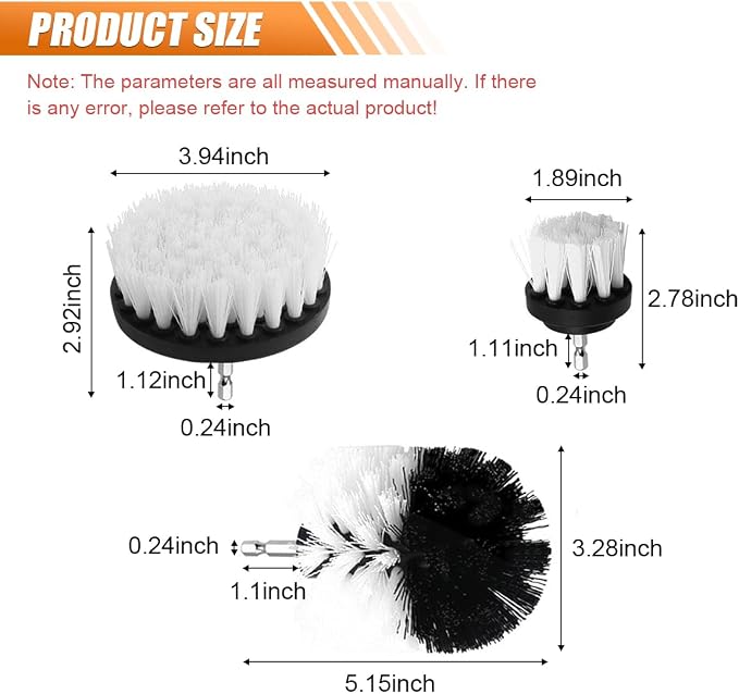 3PCS Car Detailing Drill Brush Set, Car Interior Power Scrubber Brush, Wheel - Image 2