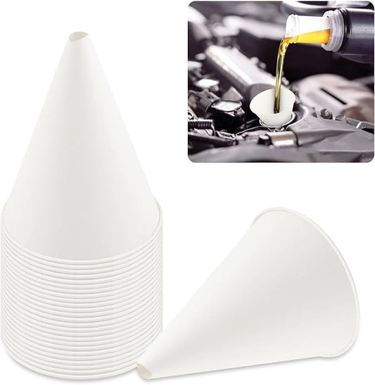 25PCS Disposable Funnels for Automotive Use, 6 oz Paper Engine Oil Funnel for by Unknown
