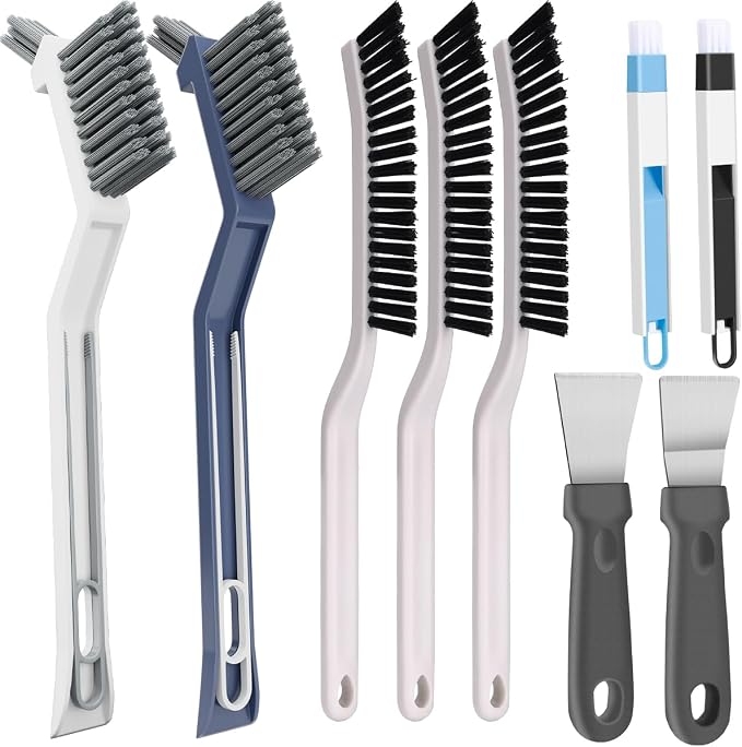 11PCS Crevice Cleaning Brush Set, Groove Gap Cleaning Tool Hard Bristle Recess by Unknown