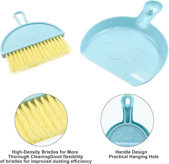 Hitefu Small Broom and Dustpan Set, Mini Dust Pans and Brush Set, Broom - Image 3