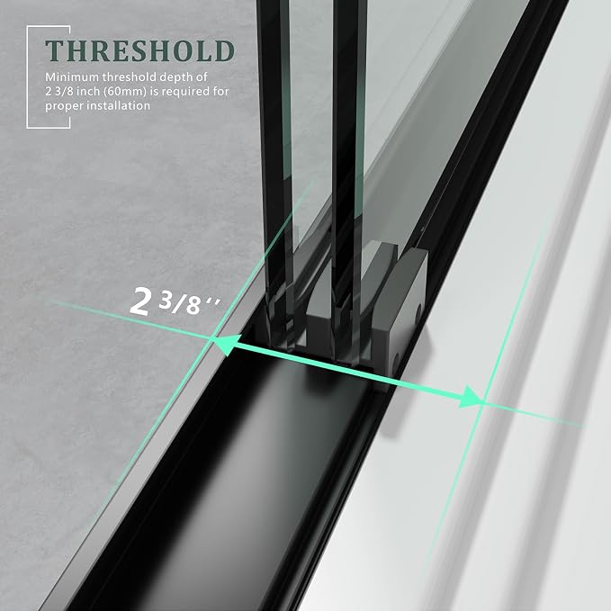 Sliding Bathtub Shower Door 56-60" Width x 62" Height - Image 8