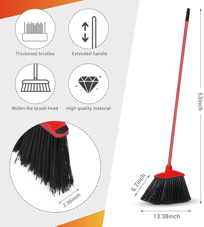 WILLBOND 20 Pcs Heavy Duty Broom Outdoor Indoor Commercial Angle Brooms Bulk - Image 2